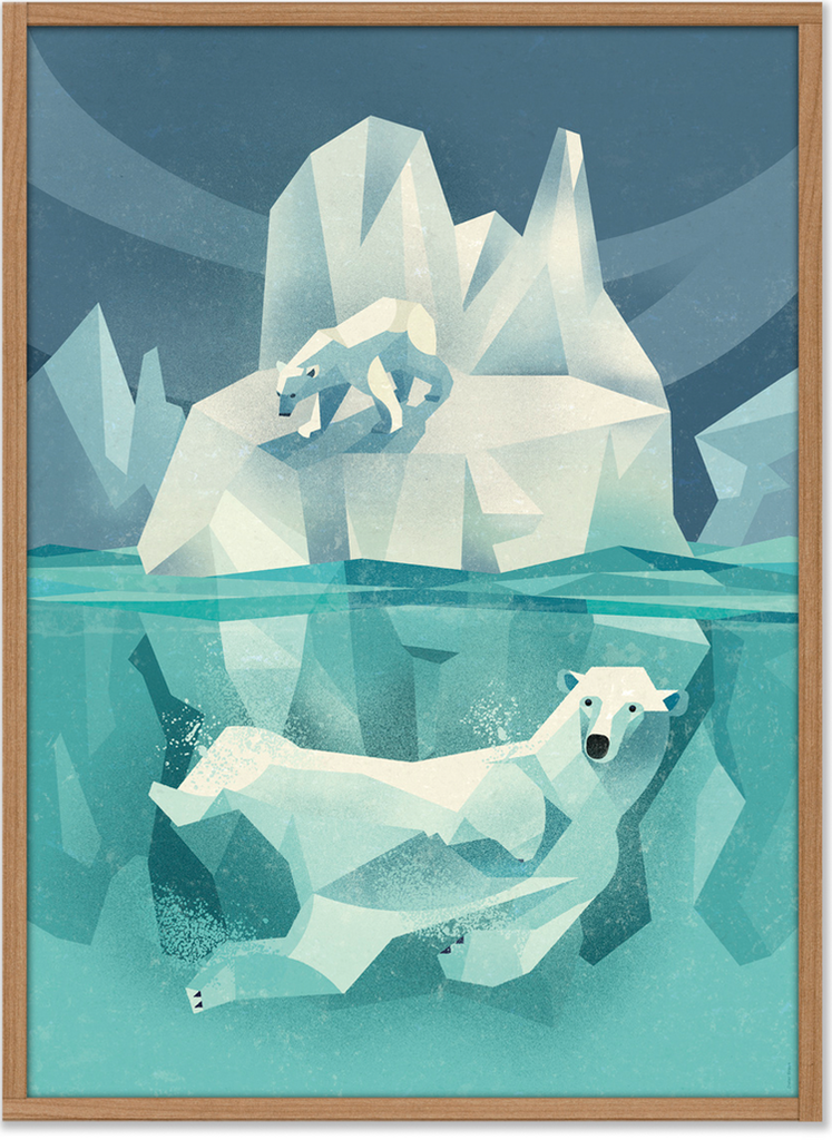 Isbjørn med bjerg Plakat - Plakatcph.com - plakater, posters og boligdesign