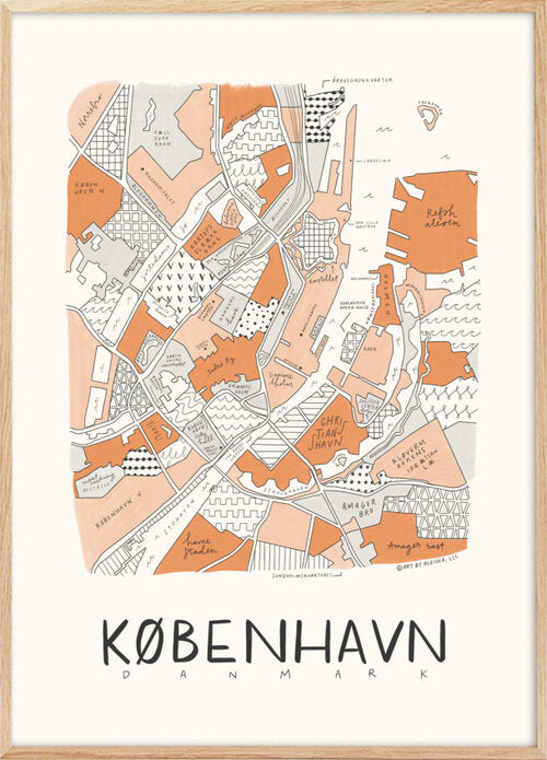 København Map plakat - Plakatcph.com - plakater, posters og boligdesign