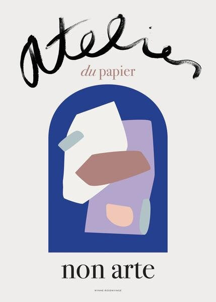 Atelier du Papier — "Bleu" Plakat af Nynne Rosenvinge - Plakatcph.com - plakater, posters og boligdesign