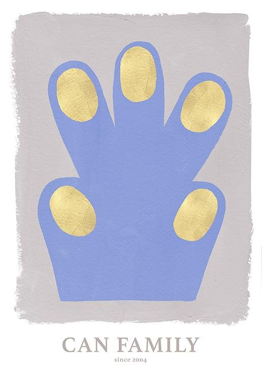 Can Family Hand /Paw poster Plakat af Stine Aalykke - Plakatcph.com - plakater, posters og boligdesign
