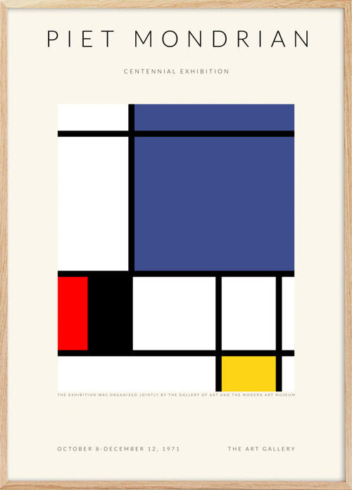 Udstillingsplakat af Piet Mondrian - Plakatcph.com - plakater, posters og boligdesign