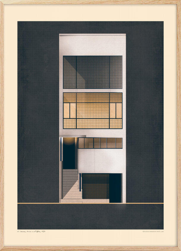 Minimalistisk bygningsværk sort plakat / arkitektur poster - Plakatcph.com - plakater, posters og boligdesign