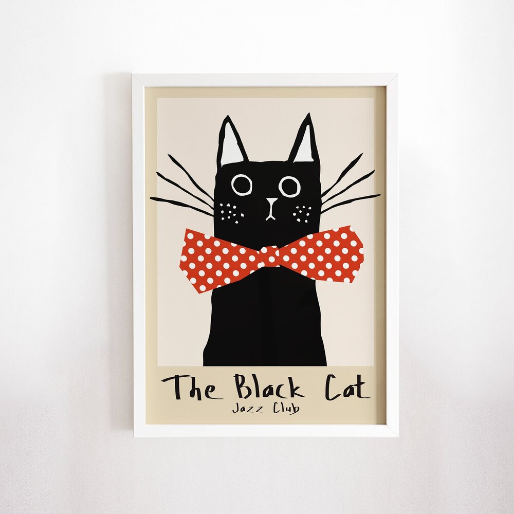 Den sorte kat Plakat - musik plakat - Plakatcph.com - plakater, posters og boligdesign