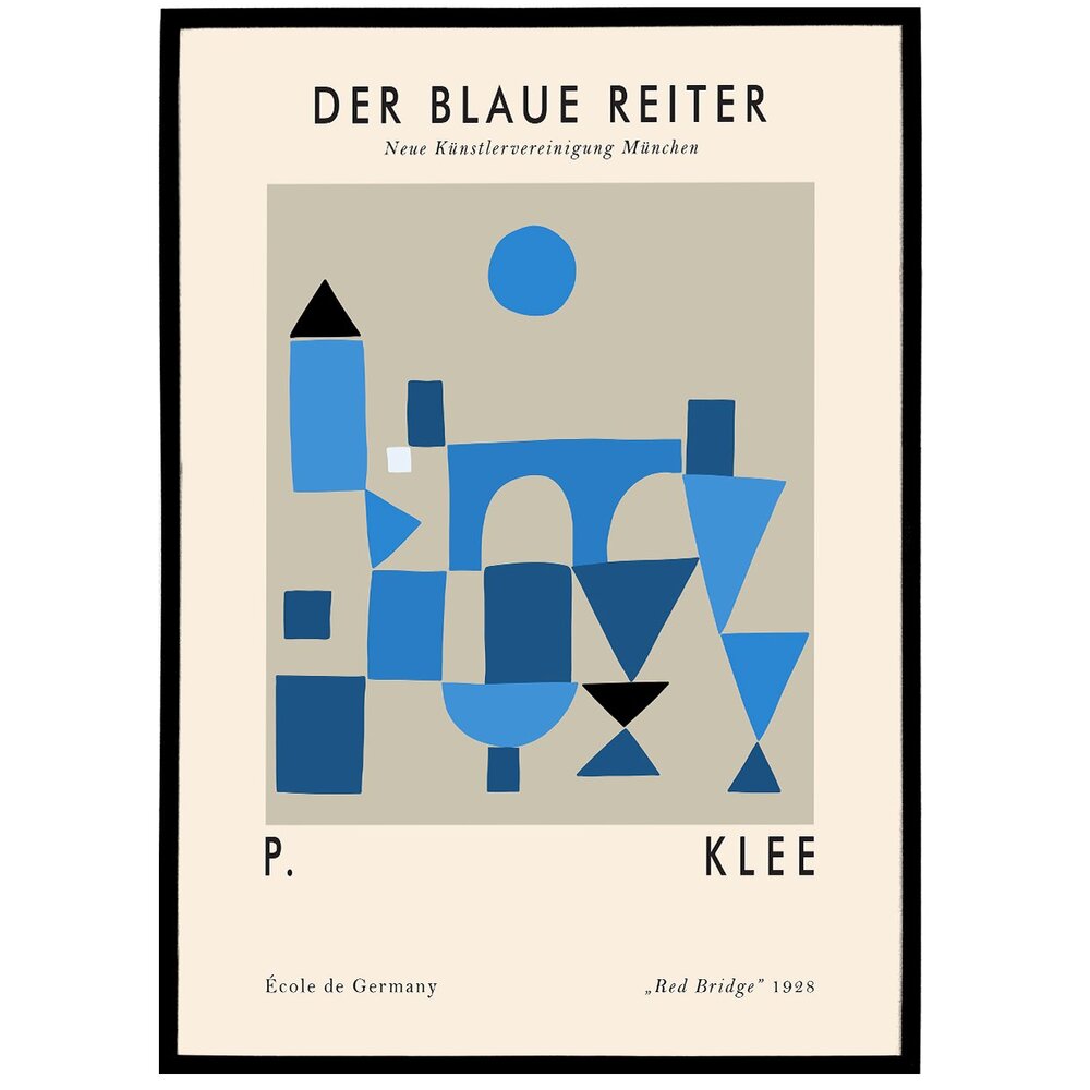 Blue house Klee Plakat - Plakatcph.com - plakater, posters og boligdesign